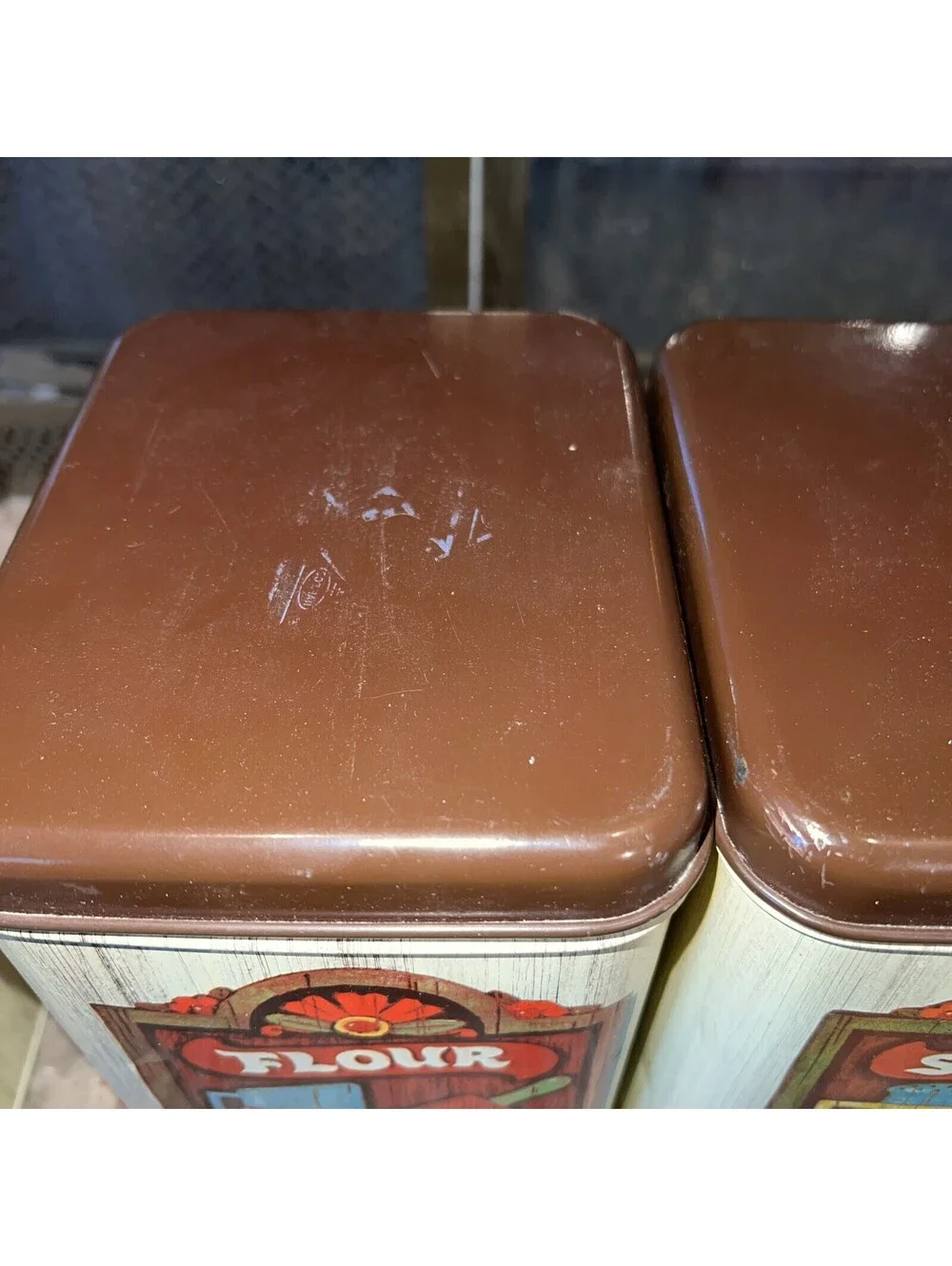 Vintage Flour Sugar Tea Metal Tins